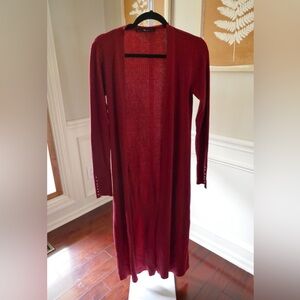 White House Black Market Medium Red Duster Cardigan